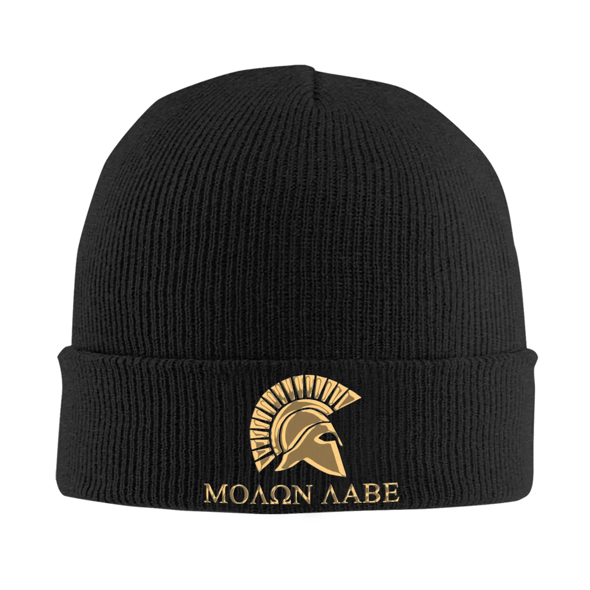 Spartan Molon Labe Spartan Warrior Knitted Hat Beanie Autumn Winter Hats Warm Acrylic  Color  Cap Men Women Gifts