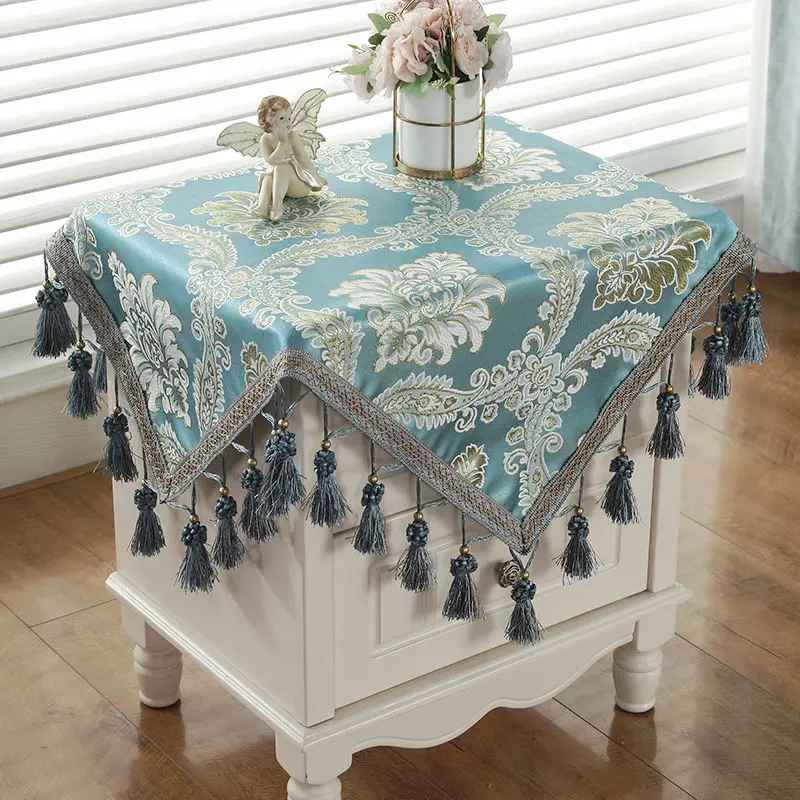 Bedside Table Cover Cloth Square Towel Small Cover Cloth With Tassels Universal Sound Cloth Dust Cover Copier Cloth Cover ZC814