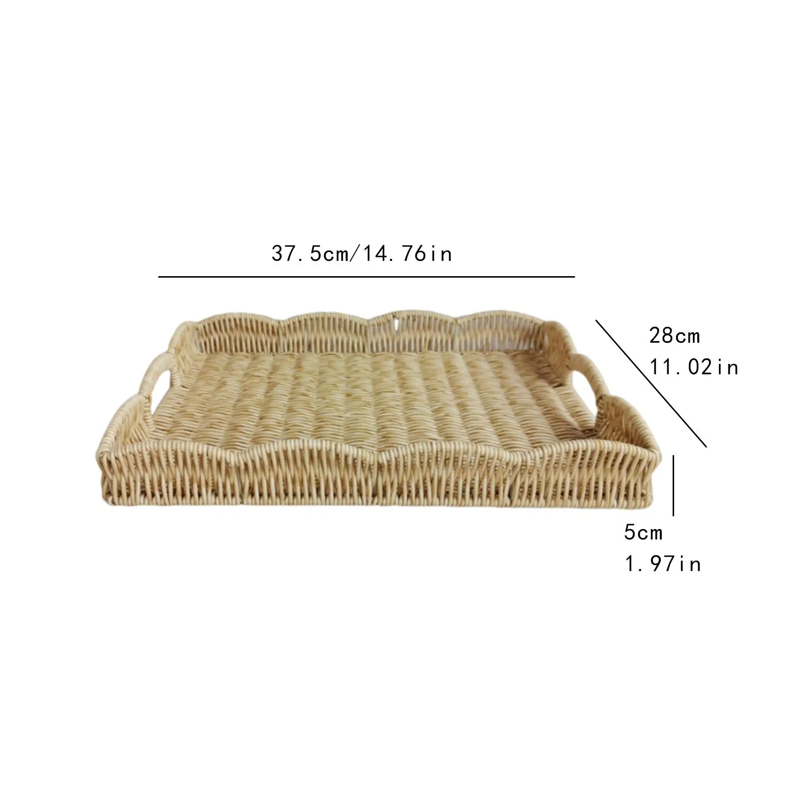 Woven Kitchen Storage Basket Table Organizer for Coffee Table Desk Kitchen