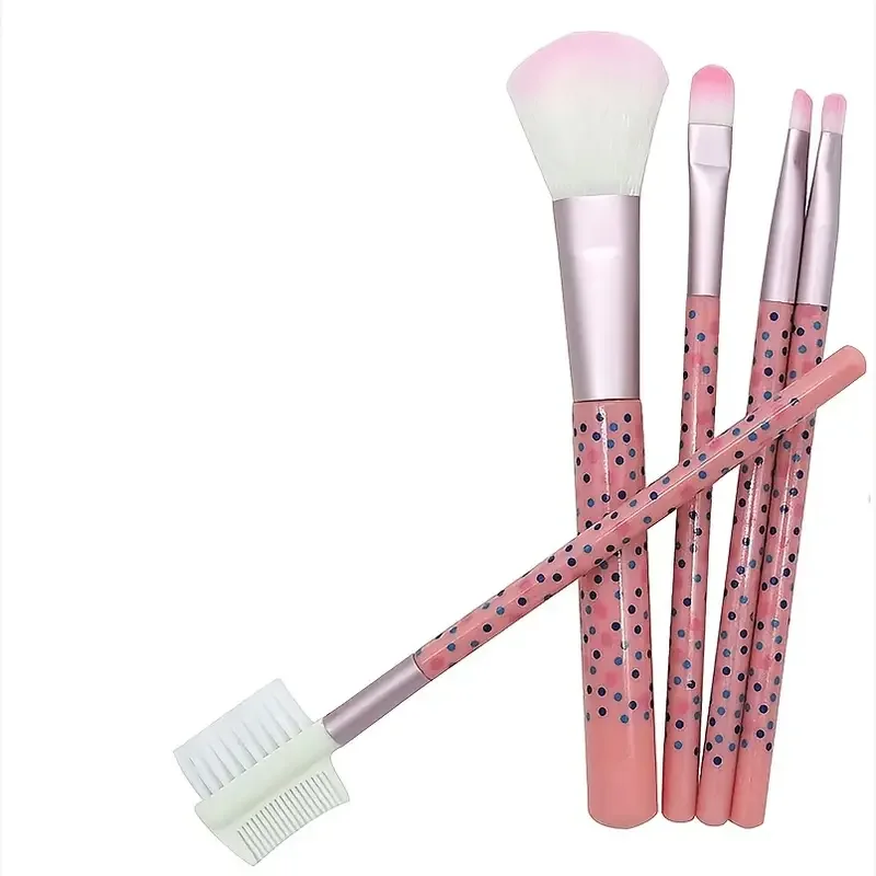 Makeup Brush Set 5pcs Premium Makeup Brushes, Crystal Sequins Professional Makeup Kit Eyeshadow Brush