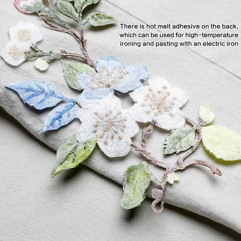 Eleganter Blumen-Stickerei-Aufnäher, 1 Stück, zum Aufbügeln oder Annähen, für Kleidung, Taschen, kreative Dekoration – Detail 15