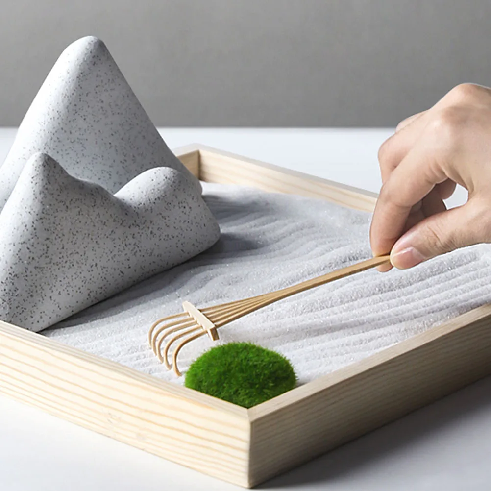 4 個の砂平滑化熊手竹ミニ熊手マイクロ装飾砂テーブル用品クリエイティブ熊手セットマイクロ装飾