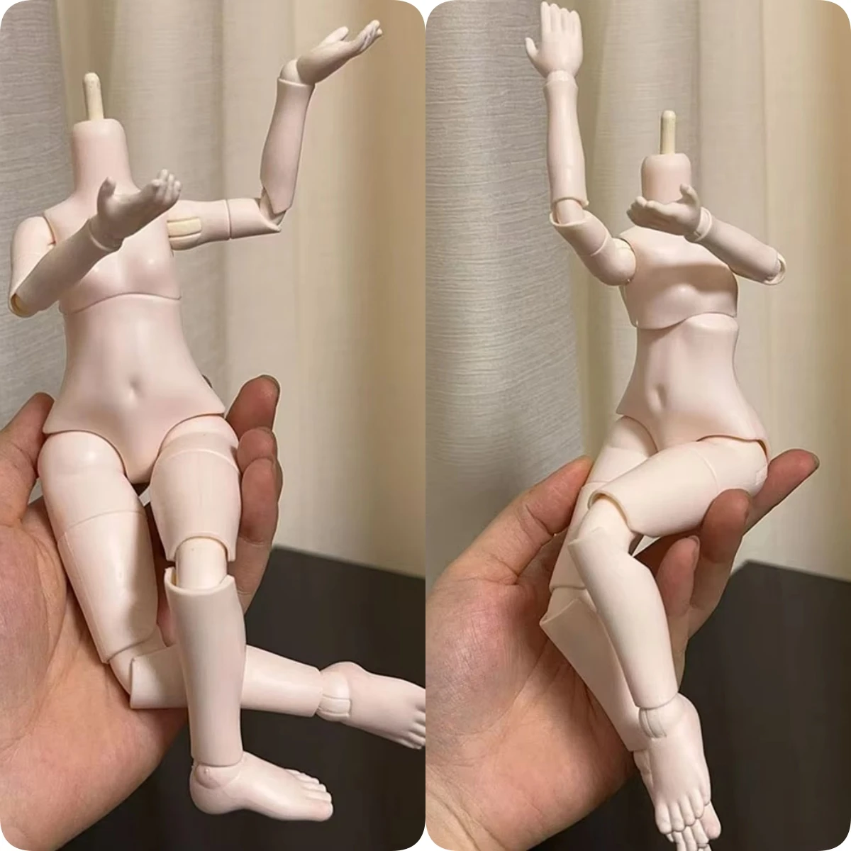 1/6 BJD Dolls Body 30cm Doll Body Flexible Joint Moveable and Two Neck Linking Methods Dolls Accessories