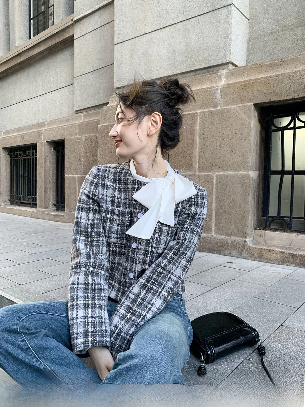 

Женское осенне-зимнее пальто Hello ort, модный дизайн, грубый твид, духи, ветровой тюнер, прямая трубка из полиэстера