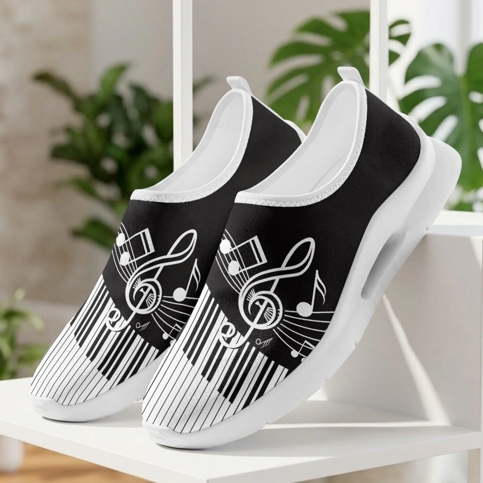 PENSTROLL Piano Music Note Walking Shoes Nurse Shoes for Men Slip on Casual Casual Walking Shoes