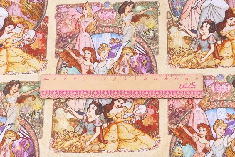 Disney Princess Ramka na zdjęcia 100% tkanina bawełniana do szycia Patchwork DIY Tkaniny do pikowania Szyć materiał na ubrania dziecięce