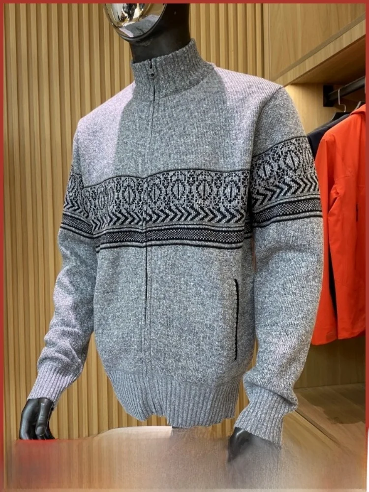 

Men's Knitted Sweater Faionable High Ne Fluffy Inner National Sle f High Collar Autumn Winter New Arrival