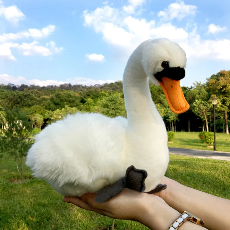 Lifelike Black White Swan Doll Simulation Swan Stuffed Toys Cute Animal Plush Kids Toys Home Decor Ornaments Photo Props