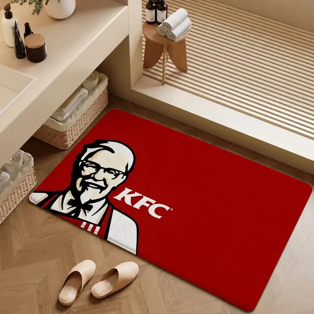 Brand KFC Colonel Sanders Fried Chicken Floor Mat Soft Flannel Entrance Doormat Non-Slip Washable Rug For Bedroom Home Decor