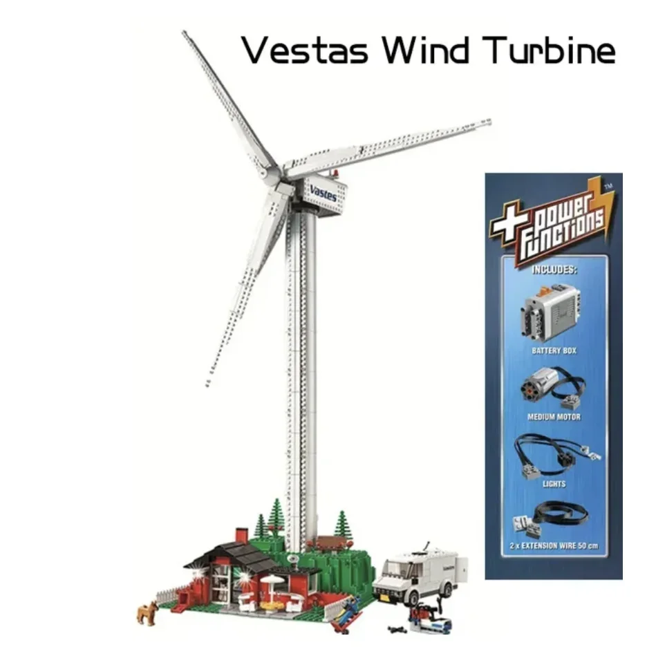 

844PCS Creative Series Vestas Wind Turbine Building Blocks Electric Windmill Generator Model 10268 Bricks Toys For Boy Kids Gift