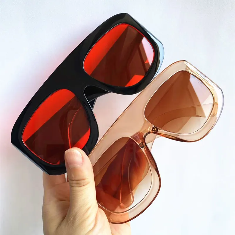 

NEW Sun Glasses Oversize Frame Adumbral Anti-UV SpectaclesWide Temples Eyeglasses Square Ornamental Women Sunglasses
