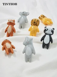 Tinyhob Animal Shape / Panda Furniture Handle Ceramic Drawer Knobs Cabinet Handles for Kids Room Kitchen Handle Door Hardware