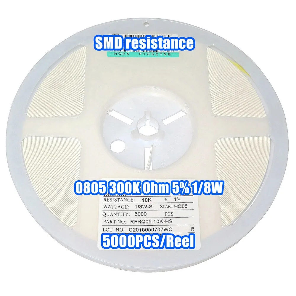 1 Reel 0805 300k 300K Ohm 5% 1/8W SMD Resistance 5000PCS/Reel