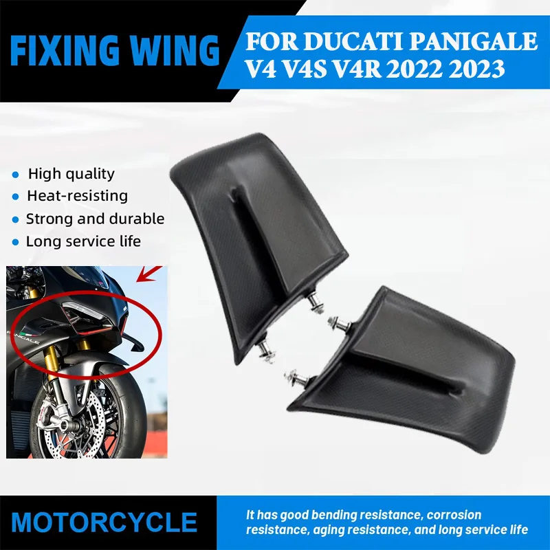 

Carbon Fiber Motorcycle Aerodynamic Windshield Wing Fixed Wing For Ducati Panigale V4 V4S V4R 2022 2023 Side Winglet Aileron Kit