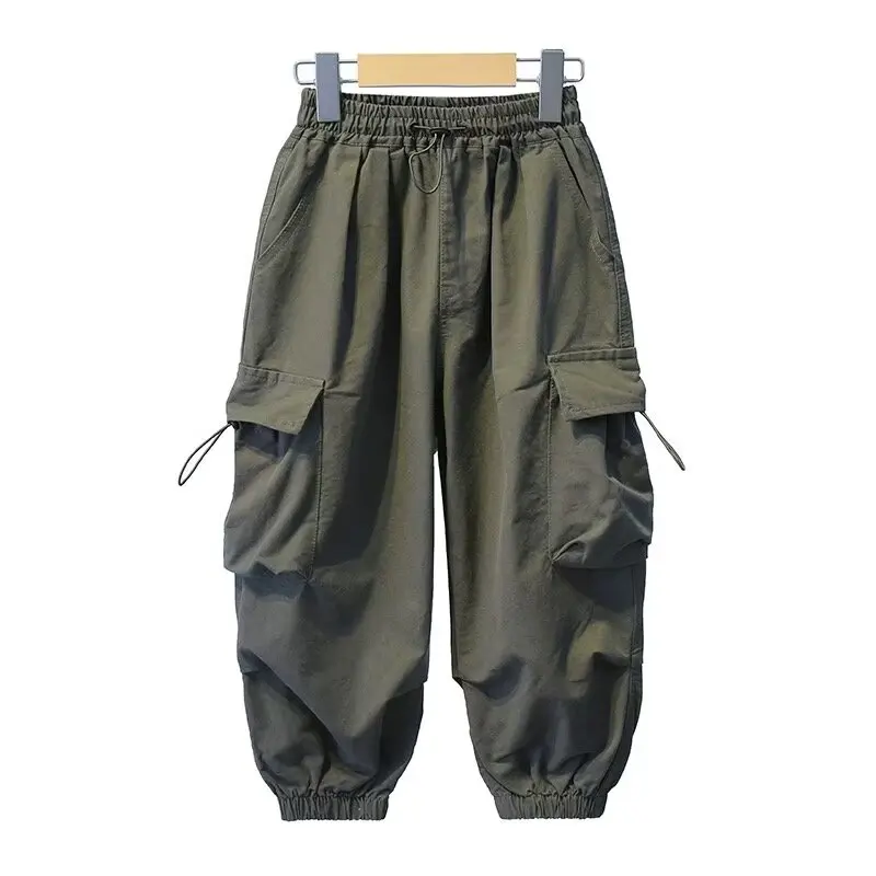 Spring Summer Boys Retro Cargo Pants Teenage Children Clothes Casual Sport Pants Boys Fashion Large Size Sweatpants Harem Pants