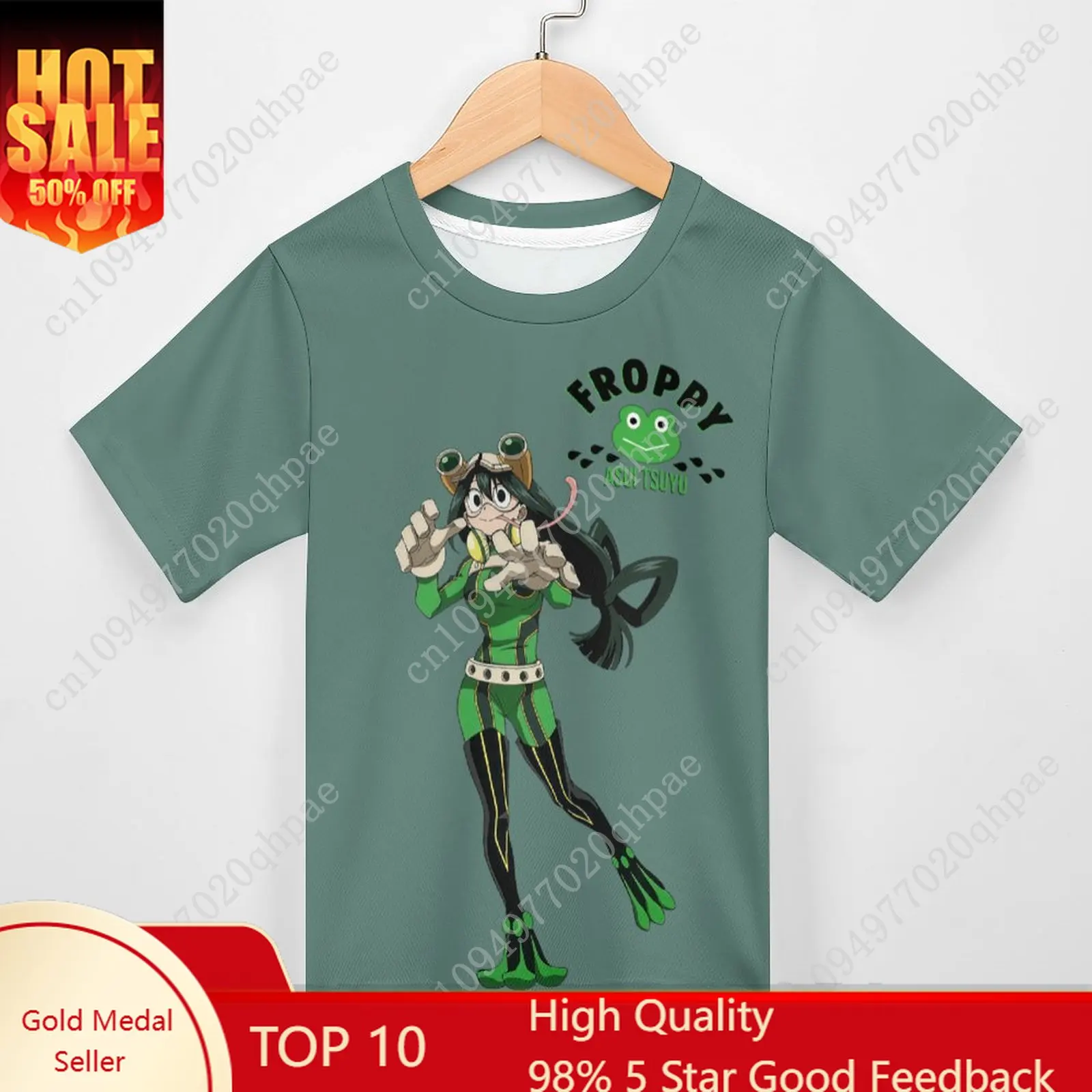 

My Hero Academia Asui Tsuyu T Shirt Boys Girls Childs Cotton Short Sleeves Tlightweight Breathable Tshirt Custom Made Tops