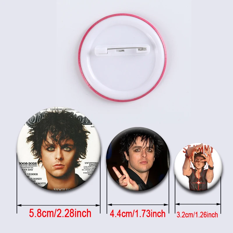 Music Singer Exquisite Tinplate Badge Punk Band Greenday Button Pins Album Cover Aesthetic Brooches Bag Decor Fans Collect Gifts