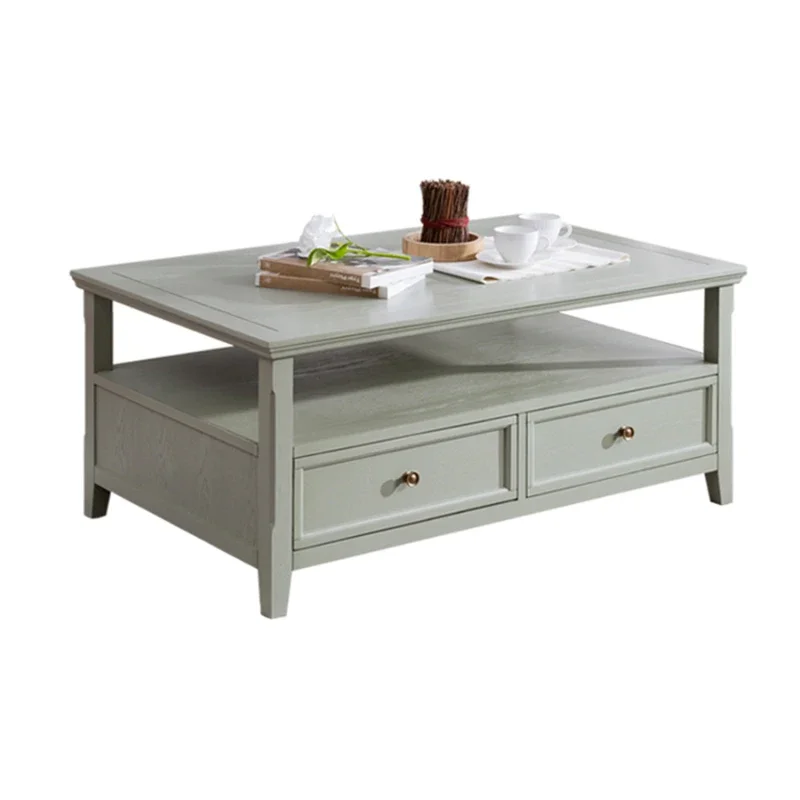 Solid wood American tea table four bucket creative storage table living room, kung fu tea table