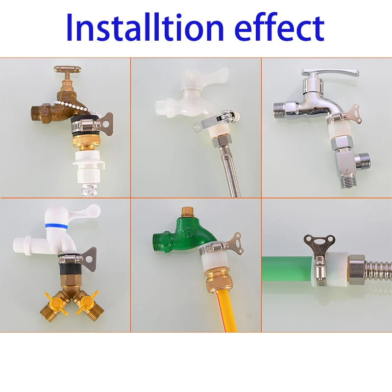 1-10Pcs 범용 스레드 수도꼭지 퀵 커넥터 호스 어댑터 1/2 인치 황동 고무 입구 파이프 피팅