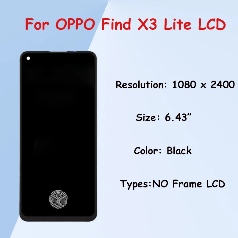 For OPPO Find X3 Lite CPH2145  LCD Digitizer Assembly Replacement   For OPPO CPH2145 Display Touch Screen