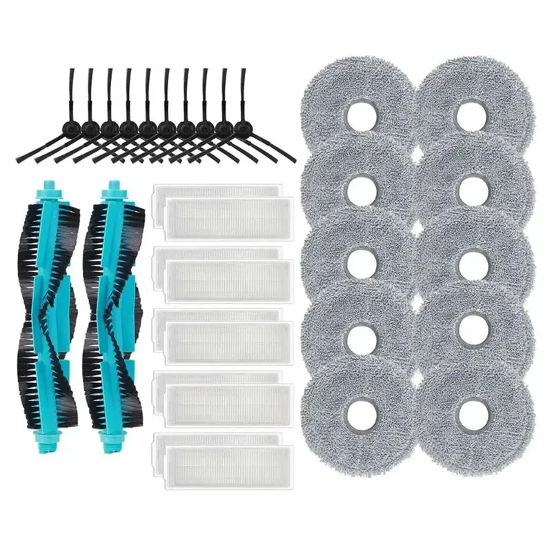 Pièces détachées pour robot aspirateur Cecotec Conga 11090 Spin Revolution A76I : brosse principale, brosse latérale, filtre HEPA, chiffon de nettoyage, accessoires