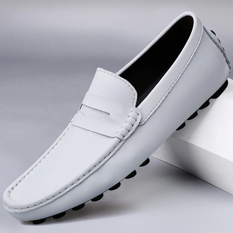 Fashion Men Casual Shoes Flat Leather Loafer Slip on Men's Flats Male Driving Shoes Sneaker High-quality Boat Shoe