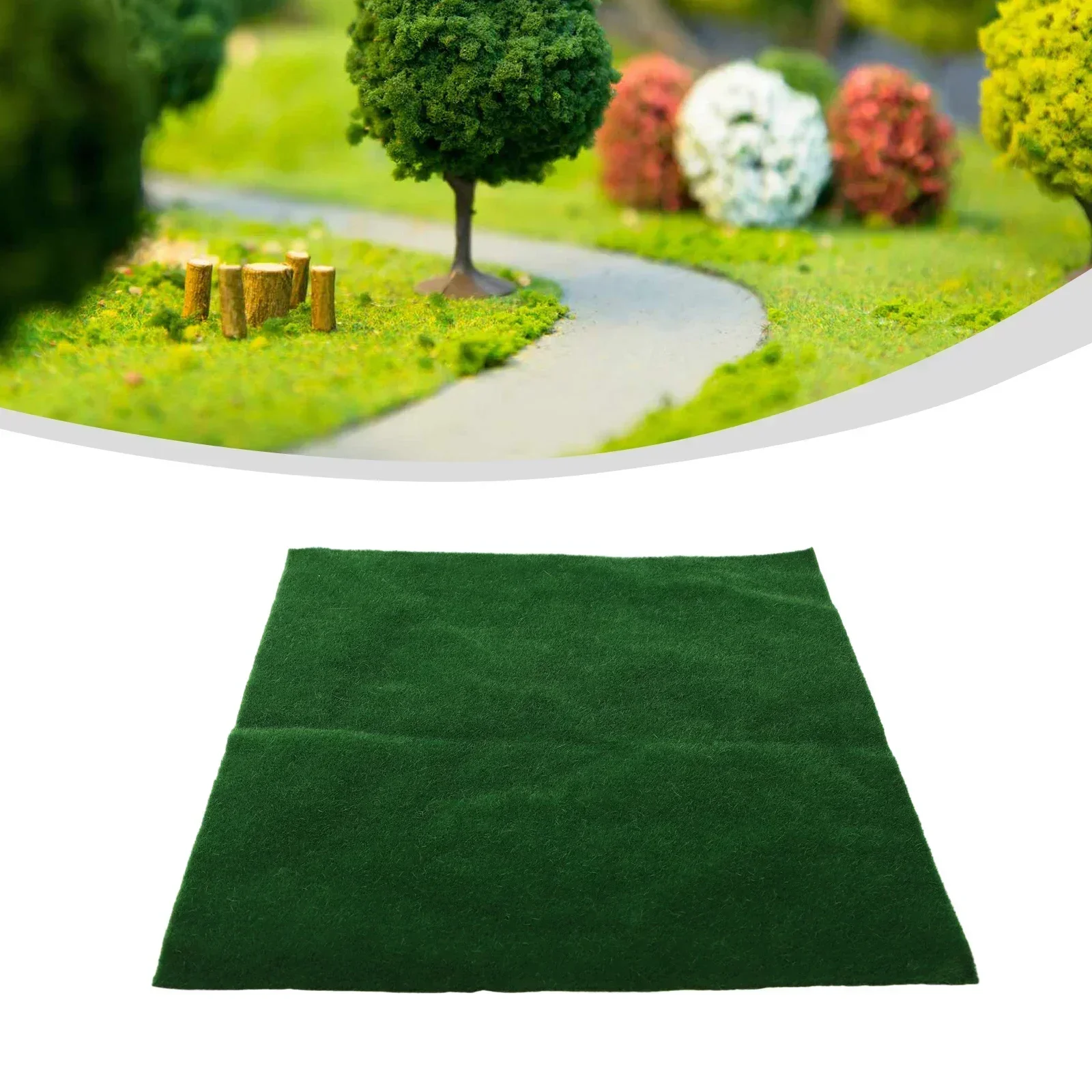 1pcs Grass Mat Green Artificial Lawn Carpet Model 25x25cm Architectural Layout Model Turf Paper  For DIY Micro Landscaping