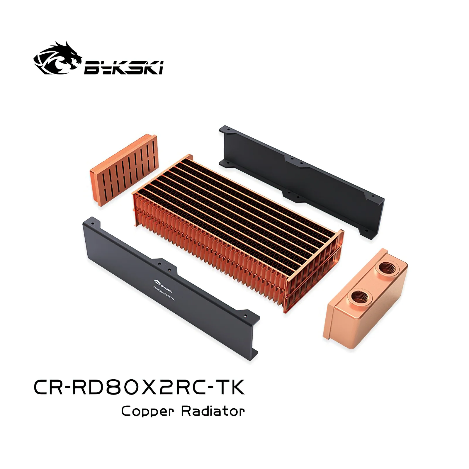 Bykski 8cm x 2 60mm Triple Rows Copper Radiator Water Cooling CR-RD80X2RC-TK60