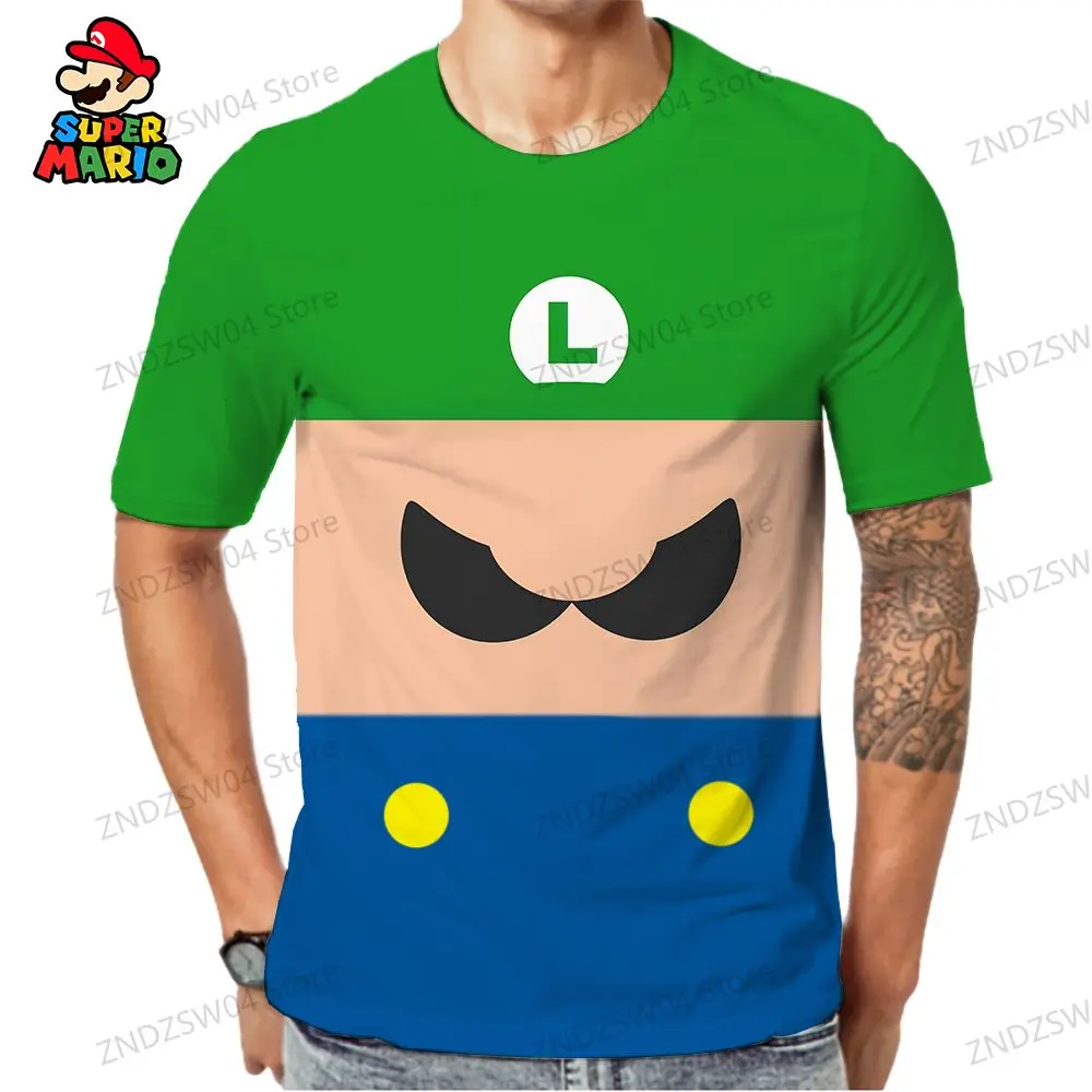 Parent-child Wear Y2k Men\'s Children\'s T-Shirt Tops 2026 Harajuku Style Super Mario Streetwear T-shirts Fashion Mens Clothes