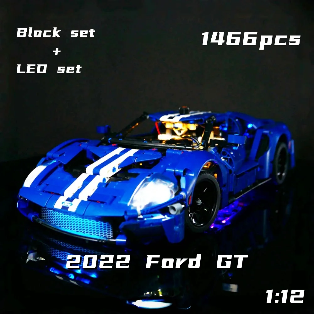 1466Pcs 2022 Ford Gt Creative Model Technical Moc Bricks 42154s Building Blocks Super Car Technic Sets Adults Toys Birthday Gift