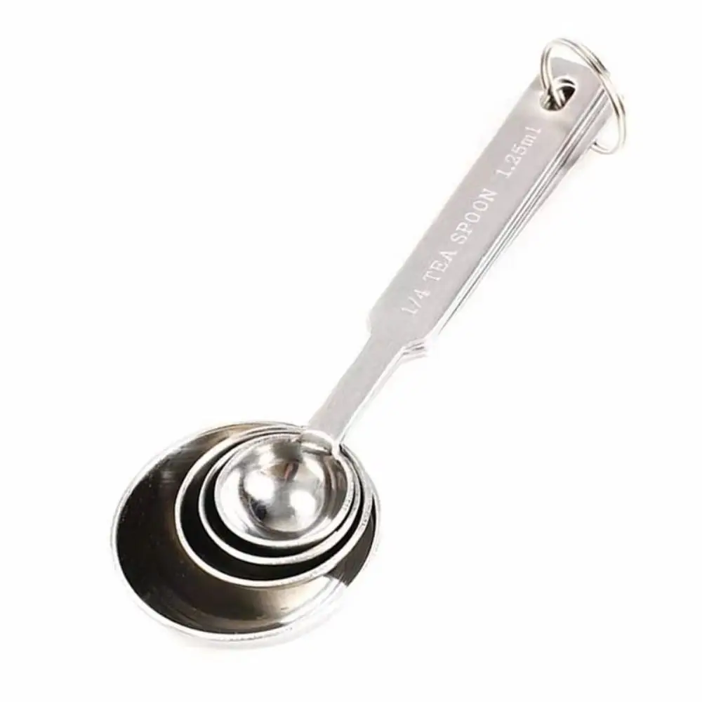 

4Pcs Stainless Steel Measuring Spoons Set Teaspoon Stackable Spoon Coffee Sugar Scoop Long Handle Tablespoon