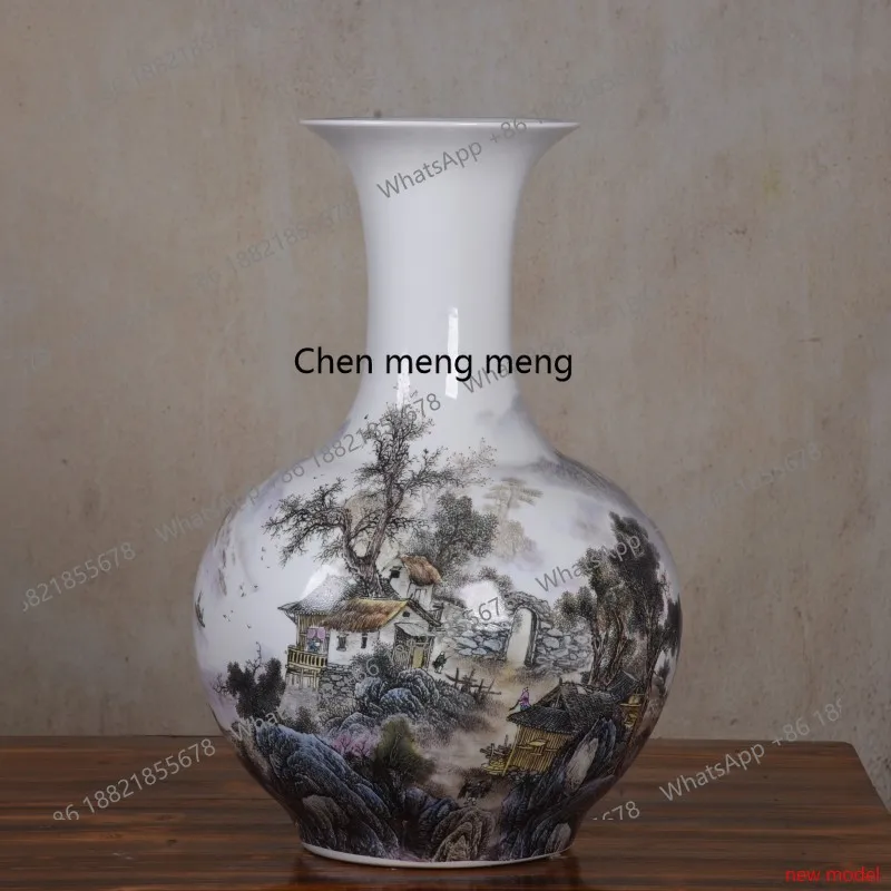 H178H178Winter melon bottle, Jingdezhen ceramics Chinese large vase, home living room decoration ornament