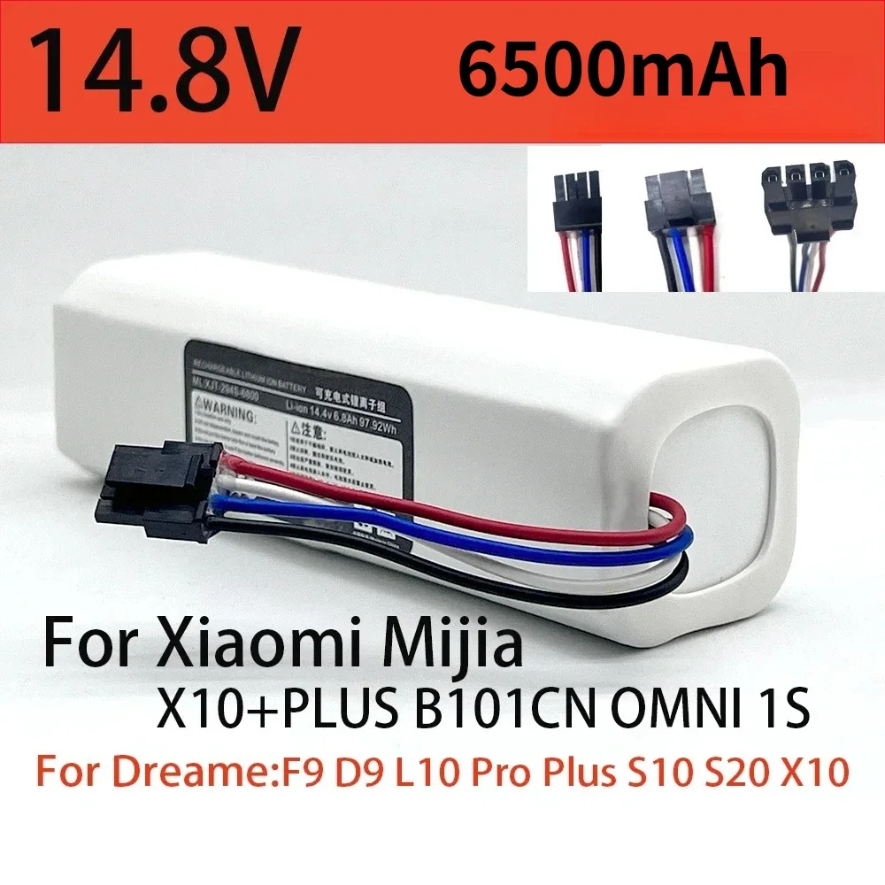 14.8V 6500mAh Battery,for Xiaomi Mijia X10+PLUS/B101CN/OMNI/1S &F9/D9/L10 Pro Plus/S10Sweeping Mopping Robots,Stable Performance