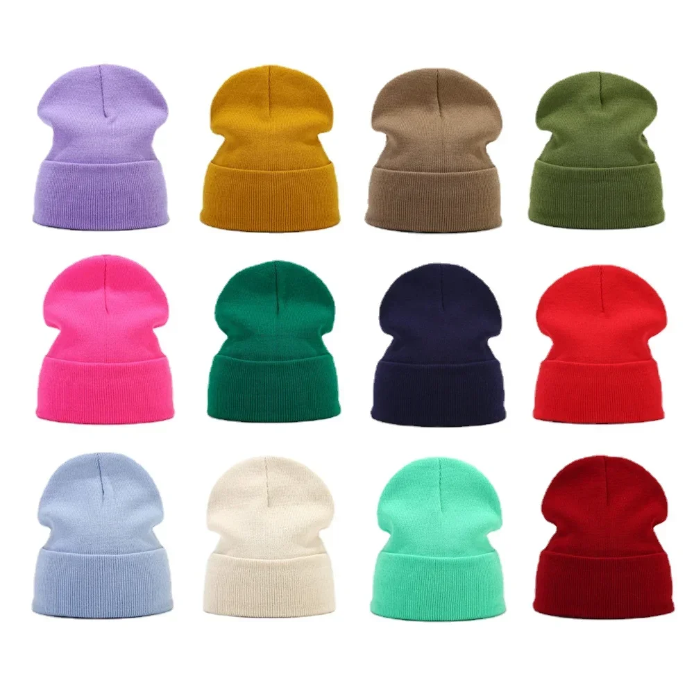 

Solid Knitted Hat Winter Autumn Keep Warm Outdoor Women Men Wool Beanies Ear Gorras Ski Caps Cycling Hip Hop Skateboard Hat