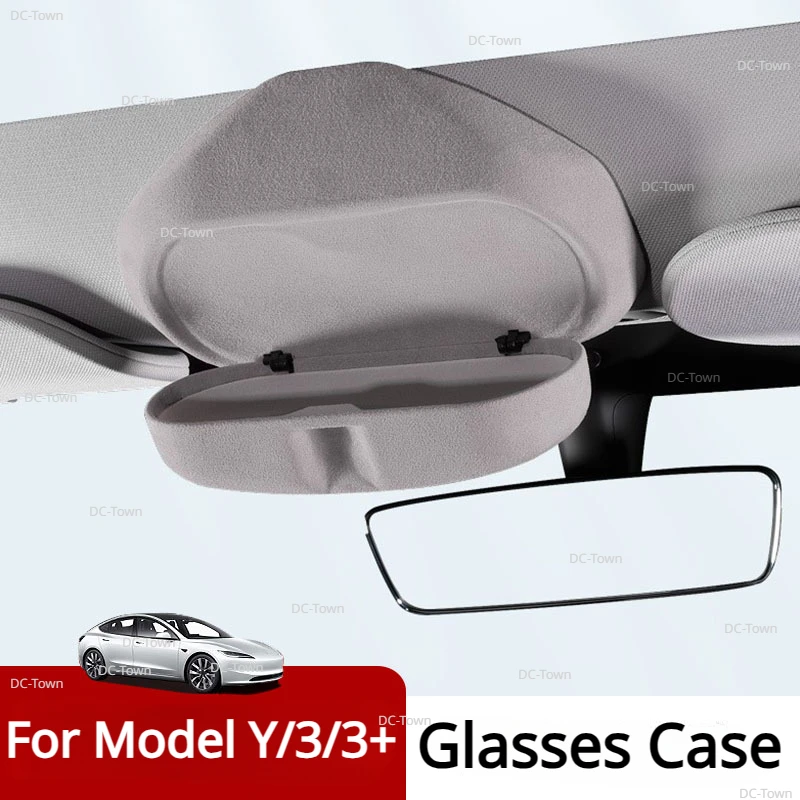 Glasses Case for Tesla New Model Y/3/3+ Highland 2024 Sunglasses Holder Protective Storage Box Suede Eyeglass Box Accessories