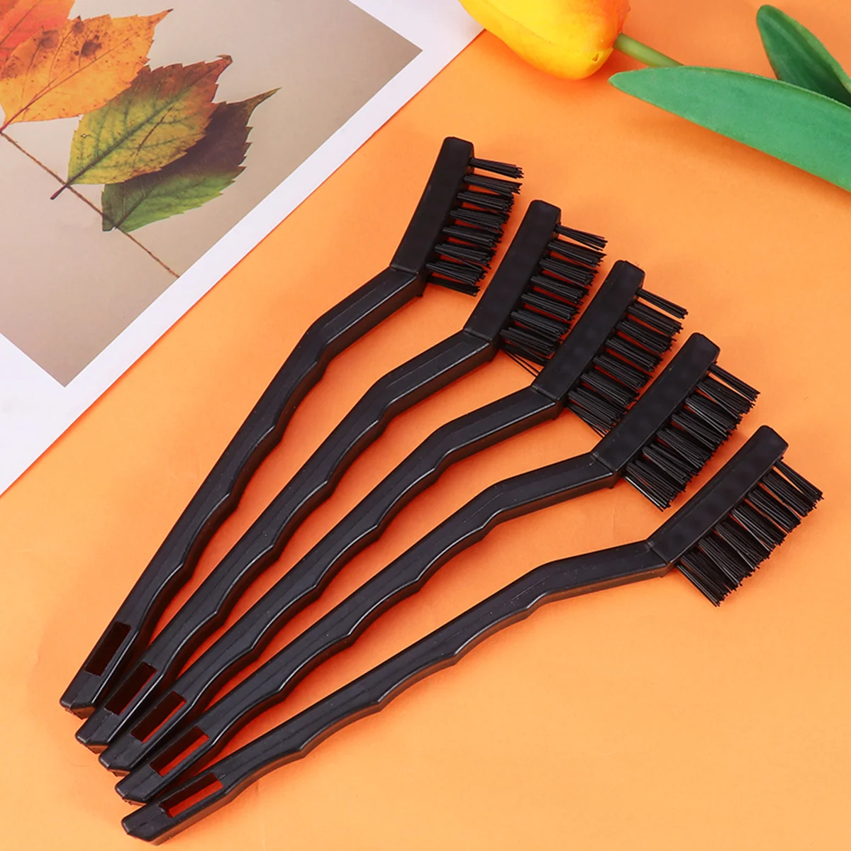 5 Pcs Anti Static Brush Cleaning Record Black Phone Circuit Board 3 Row Bristle