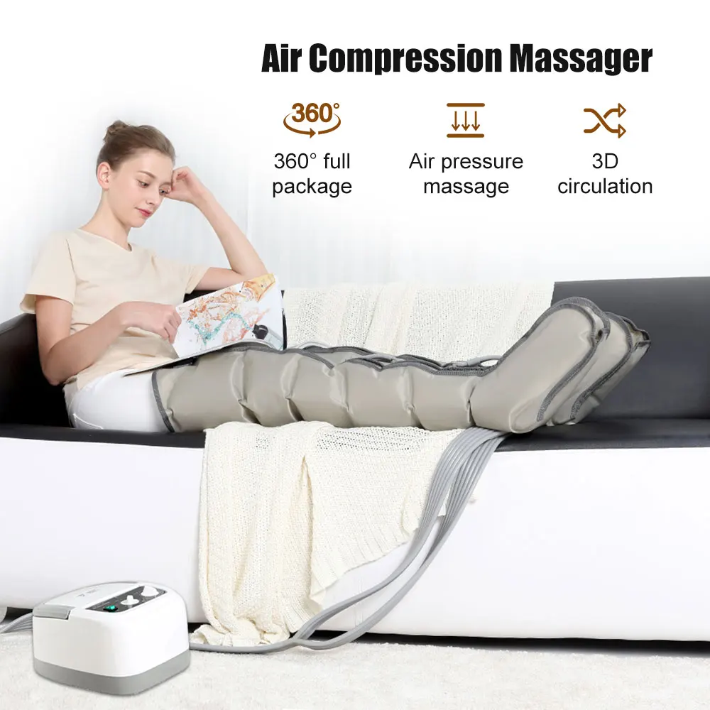 6 câmaras de ar perna compressão massageador pressoterapia massagem instrumento terapia braço cintura pneumática envoltórios de ar relaxar alívio da