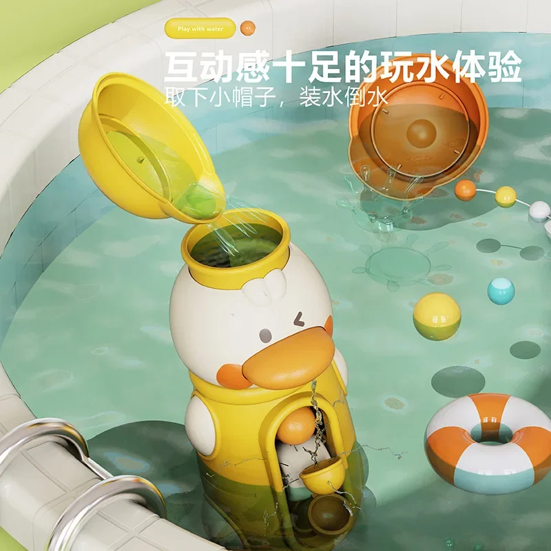 Cute Duck/Elephant Baby Shower Bath Toys Children Water Play Spinner with Suction Cup Waterwheel Games for Kid Bathroom