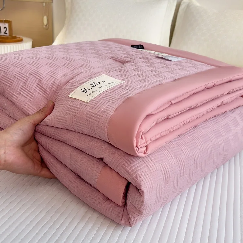 Class A waffle solid color summer cool quilt summer thin quilt soybean summer quilt single double upgrade
