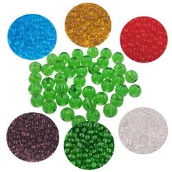 50pcs Round Glass Beads 8mm 6mm Red Green Transparent Brass Tackle Sea Fishing Beads Carp Fishing Accessories for Bait Rigs