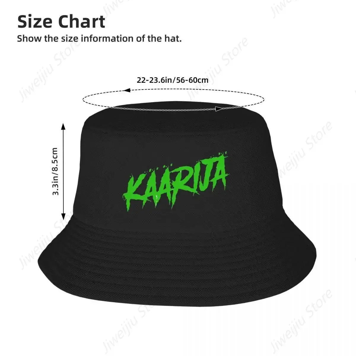 Kaarija Logo Bucket Hat Panama Bob Hats Outdoor Cool Reversible Fisherman Hats For Summer Beach Fishing Unisex Caps