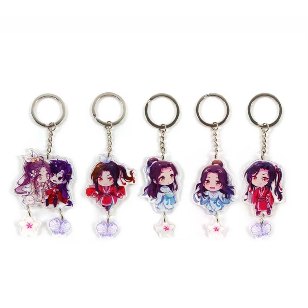 

Anime Acrylic Xie Lian Bag Pendant Hua Cheng Key Ring Holder Heaven Officials Blessing Keychain Tian Guan Ci Fu Key Rings
