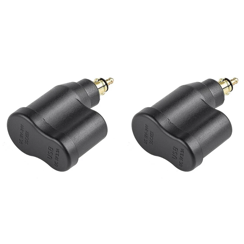 2X Hella DIN Plug 3.3A Motorcycle Power Adapter Dual USB Socket Charger Waterproof For BMW R1200GS R1250GS F800GS F700GS