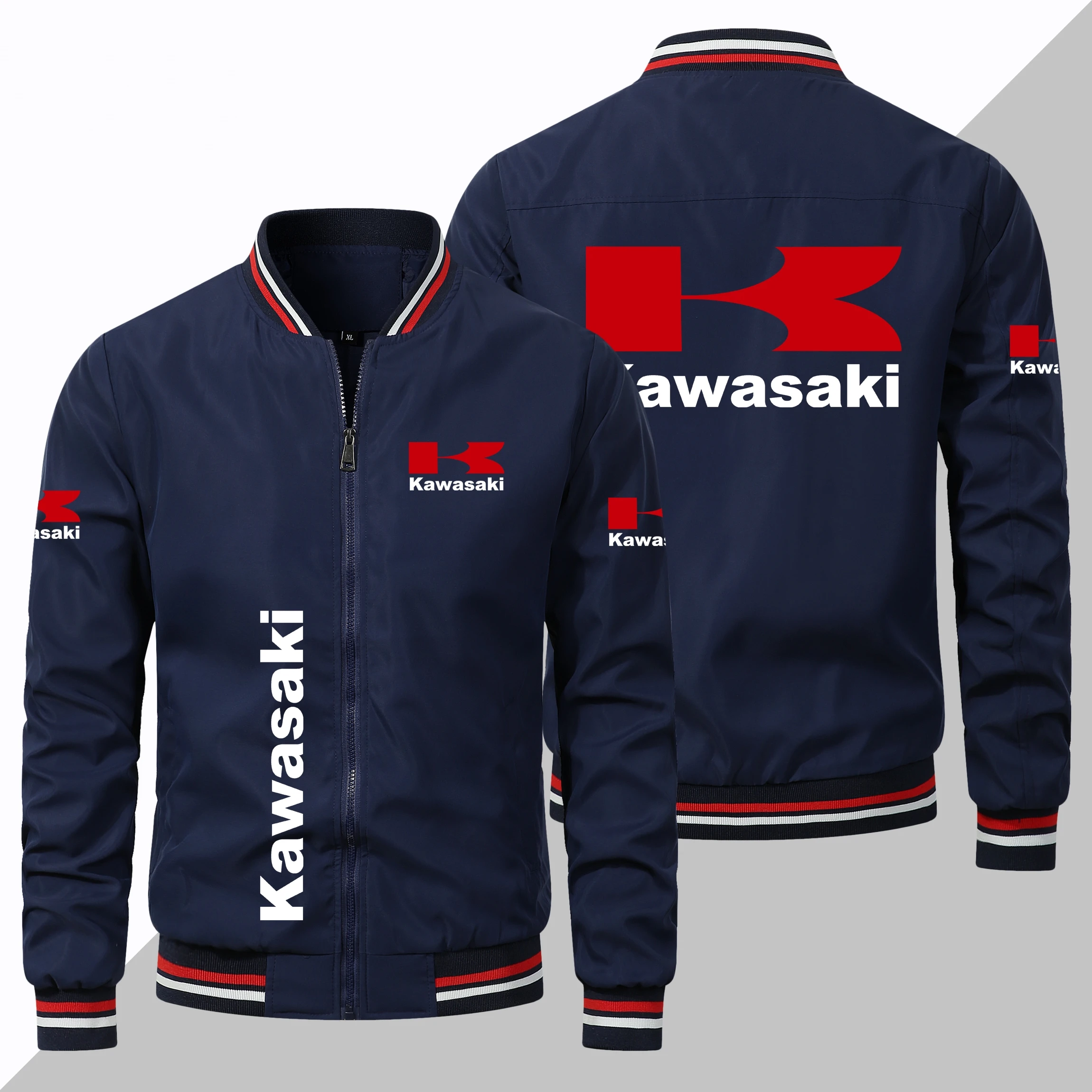 Motorcycle Jacket Kawasaki Motorcycle Logo Print Jacket Casual Windbreaker Sportswear Kawasaki Racing club custom-made Clothing