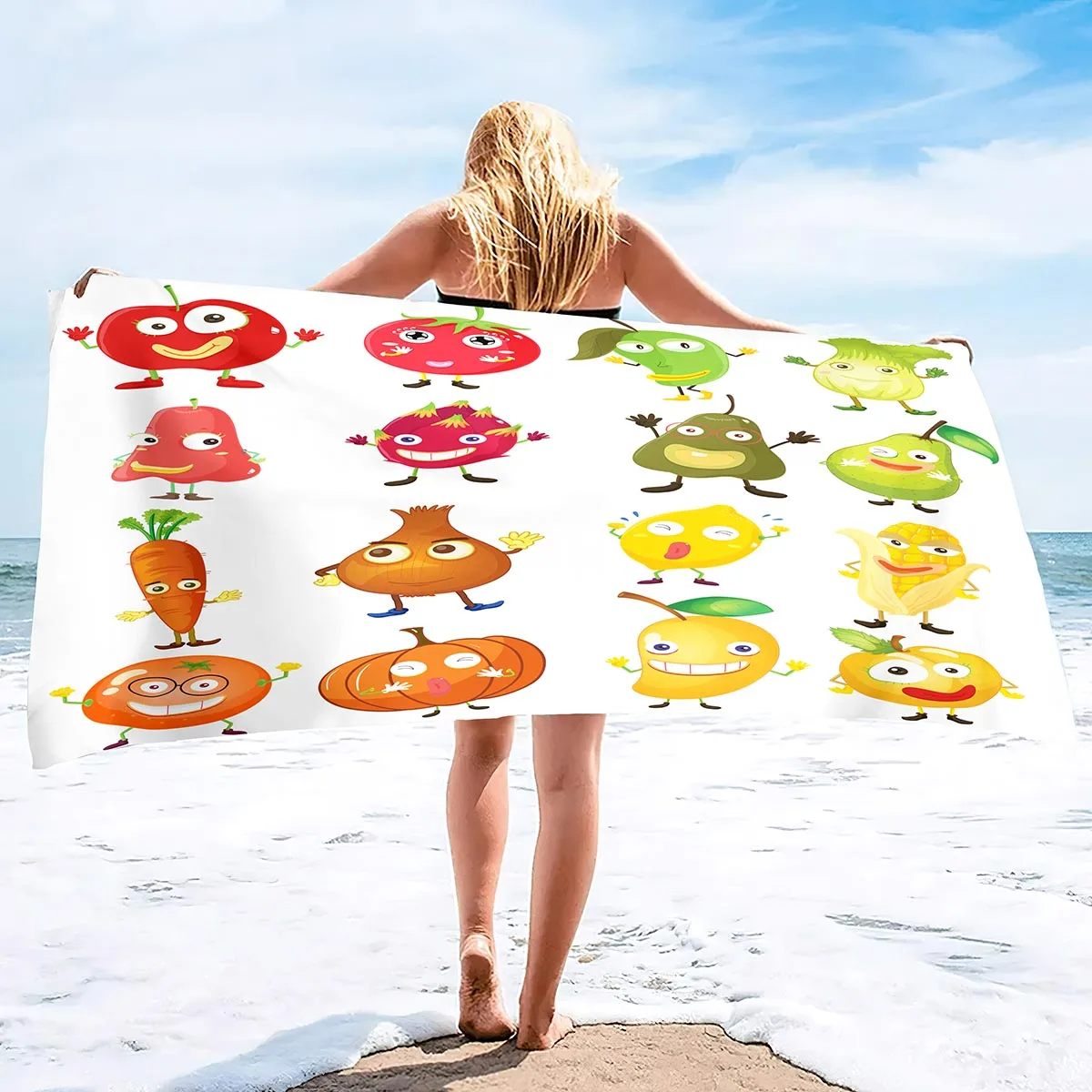 Funny Fruit Quick Dry Beach Towel Oversized Sand Free Large  s Bath  Pool Gym Travel  Gifts for Kids Adults