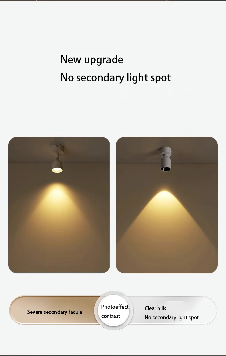 Foco de luz Led montado en superficie, focos de ángulo ajustable, lámpara de techo pequeña, Mini COB, Foco de aluminio para sala de estar, arte de imagen