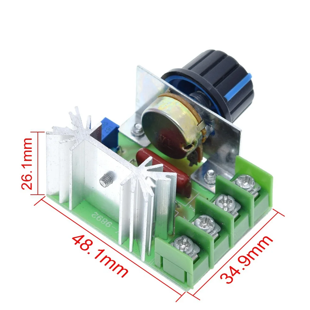 AC 220V 2000W SCR Voltage Regulator Dimming Dimmers Motor Speed Controller Thermostat Electronic Voltage Regulator Module