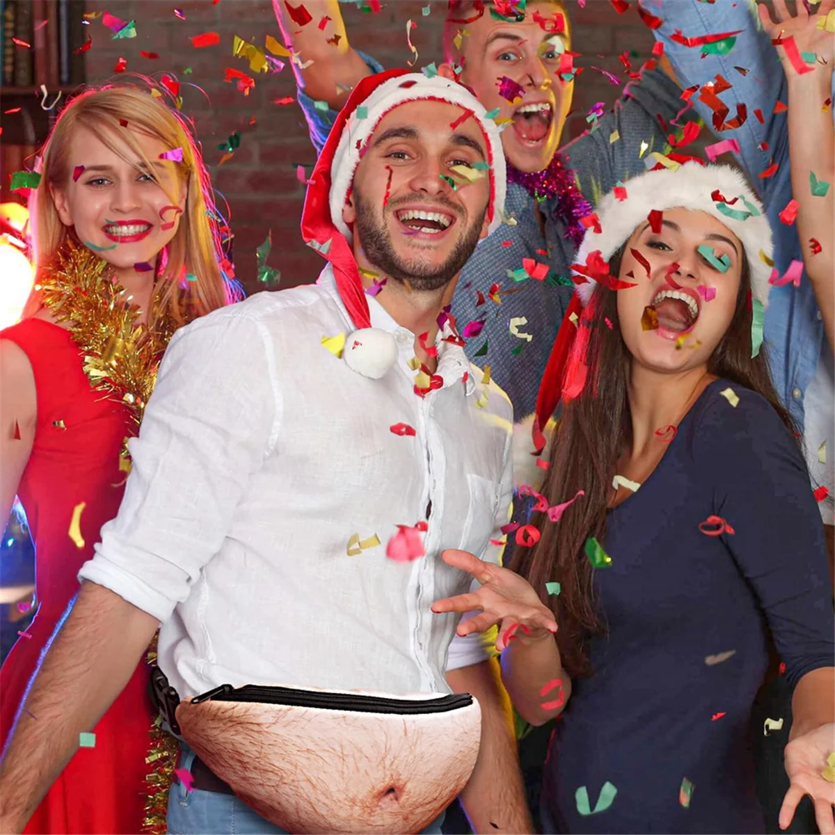 ABQR Regali regalo divertenti, marsupi da uomo con pancia di birra 3D, marsupio impermeabile