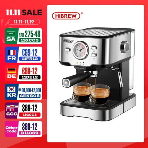 20 Bar Espresso Coffee Machine with Display HiBREW