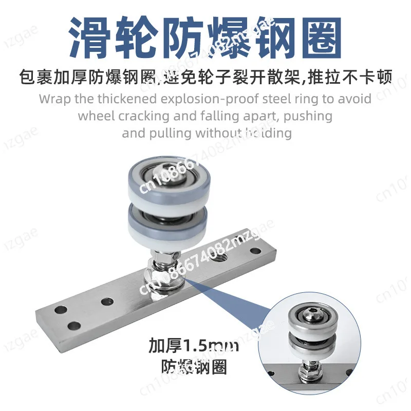 รางแขวนประตูบานเลื่อนแบบพับได้ รางเลื่อนประตูแบบเงียบ ใช้ได้กับประตูบานเลื่อนทั่วไป ล้อแขวนแบบเงียบ รางเลื่อนประตูบานพับ